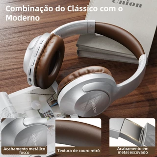 Os fones de ouvido Bluetooth de modo duplo BETTDOW oferecem qualidade de som nítida, cancelamento de ruído e são dobráv
