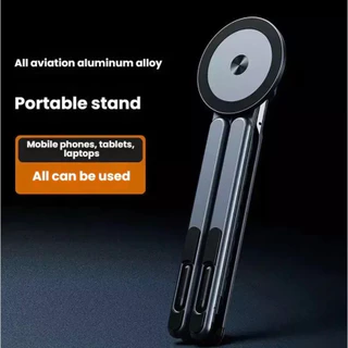 Suporte Universal Alumínio Dobrável Portátil Magnética Para Notebook Tablet E Celular