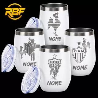 Copo Tèrmico Personalizado 360ml Gravado a lazer Time Torcedor Atleticanos e Nome Varios Modelos