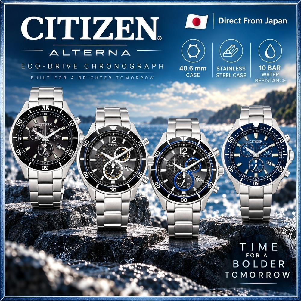 Relógio masculino Citizen Collection Eco-Drive Chronograph VO10