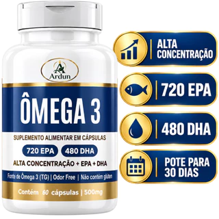 Ômega 3 Original 720 EPA 480 DHA Alta Concentração 60 Cápsulas - ENVIO IMEDIATO