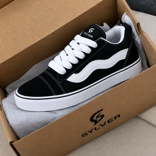 Tênis Unissex Preto Branco Cadarço Grosso SYLVER KNW| PROMOÇAO Casual Streetwear Masculino Feminino