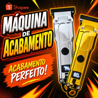 Máquina de Cortar Cabelo Profissional Recarregável com Pentes USB-C Visor LED