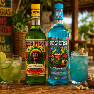 Kit Bebida Refrescante Busca Brisa 1L + Bob Pinga Original 975ml