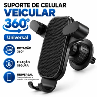Suporte de Celular Carro 360º Giratório Universal Multifuncional Ventilacao Ar Condicionado Veicular