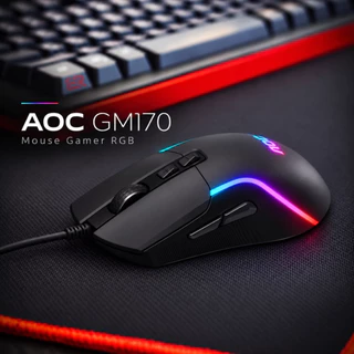 MOUSE GAMER PARA JOGOS COM FIO AOC GM170B RGB 7 MODOS DE CORES CSGO VALORANT LOL ROBLOX MINECRAFT
