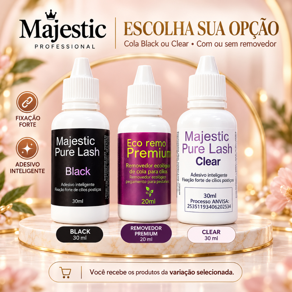 Cola para Cílios Postiço Tufinho Majestic Pure Lash Black ou Clear 30ml ...