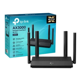 Roteador Tp Link Ex521 Wifi 6 Ax3000 Dual Band 4 Antenas Rede Mesh Gigabit Streaming Jogos Online0