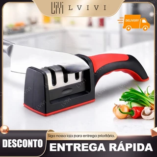 Afiador de Faca Amolador Tesoura Profissional 3 em 1 Aço Inox Seguro com 3 Afiadores em Oferta na Shopee