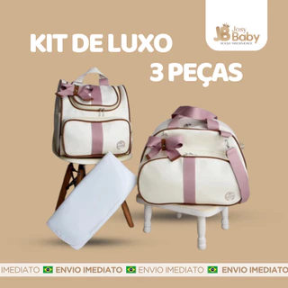 Kit Bolsa Maternidade 3 peças Kit de Luxo com mochila versátil 2 em 1, para bebê Menino/Menina em Oferta na Shopee