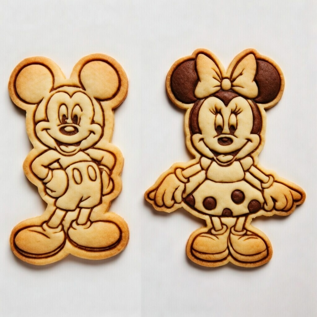 Kit 2 Cortador e Marcador Mikey e Minnie de Biscoito Bolacha