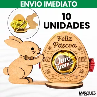 KIT 10 Porta Bombom Feliz Páscoa Brinde Presentes Lembrancinha Páscoa Mdf em Oferta na Shopee