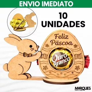 KIT 10 Porta Bombom Feliz Páscoa Brinde Presentes Lembrancinha Páscoa Mdf em Oferta na Shopee