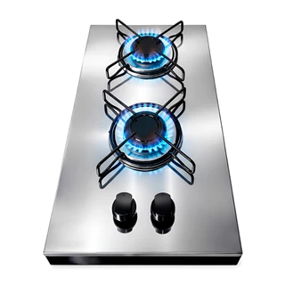 Cooktop De Mesa Portátil A Gás 2 Bocas Euro Inox Stelar Cinza em Oferta na Shopee