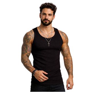 Regata Canelada Ribana Americana Básica em Oferta na Shopee