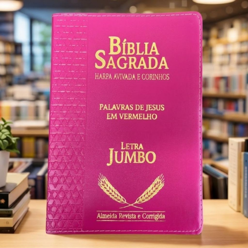 Bíblia Sagrada Feminina | Letra Jumbo Gigante | Harpa Cristã | Pink ...