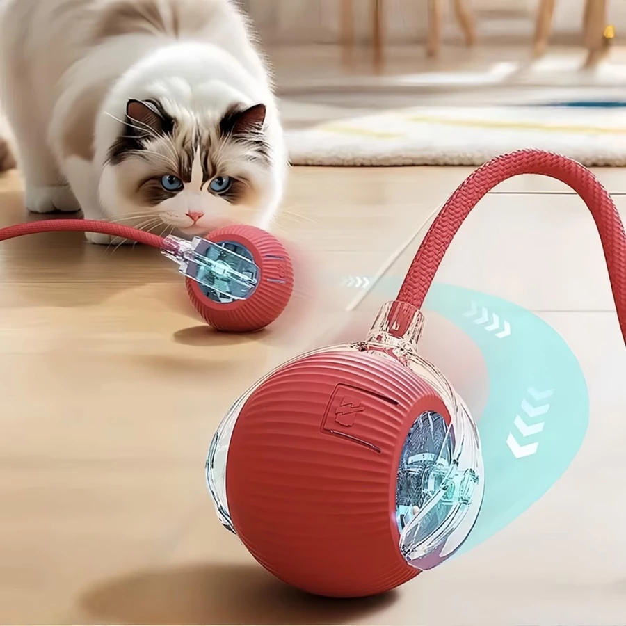 Inteligentes Brinquedos Para Gatos Bola De Rolamento Automática Cauda Falsa Recarregável Elétrico