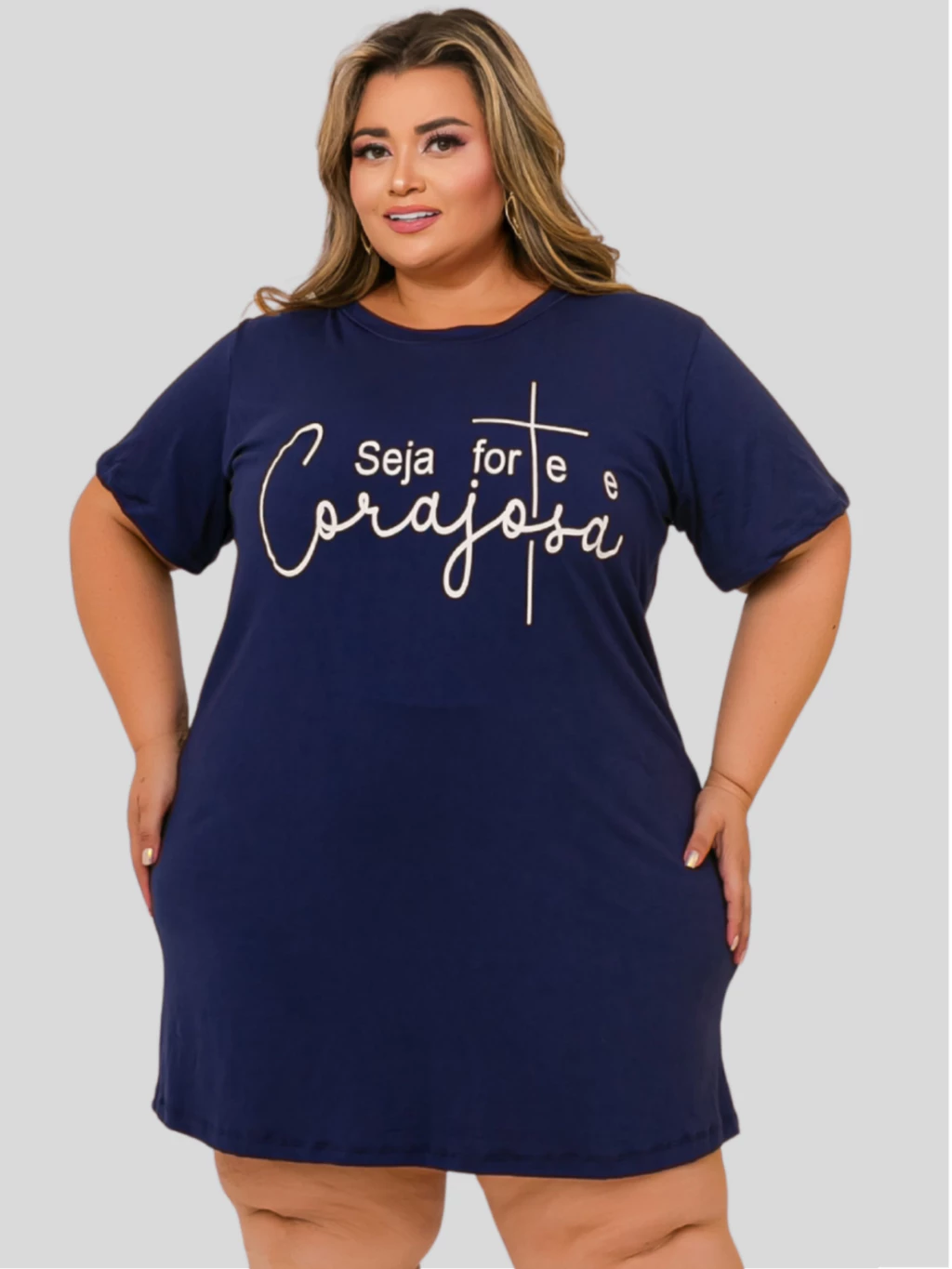 VESTIDO CAMISETÃO PLUS SIZE EM MALHA