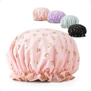 Touca Cabelo Banho Camada Dupla Reutilizável Impermeável Dupla Face Anti Frizz De Plástico