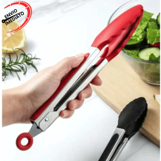 Pegador Pinça Universal de Silicone Resistente 27CM Multiuso Cozinha Salada Carne