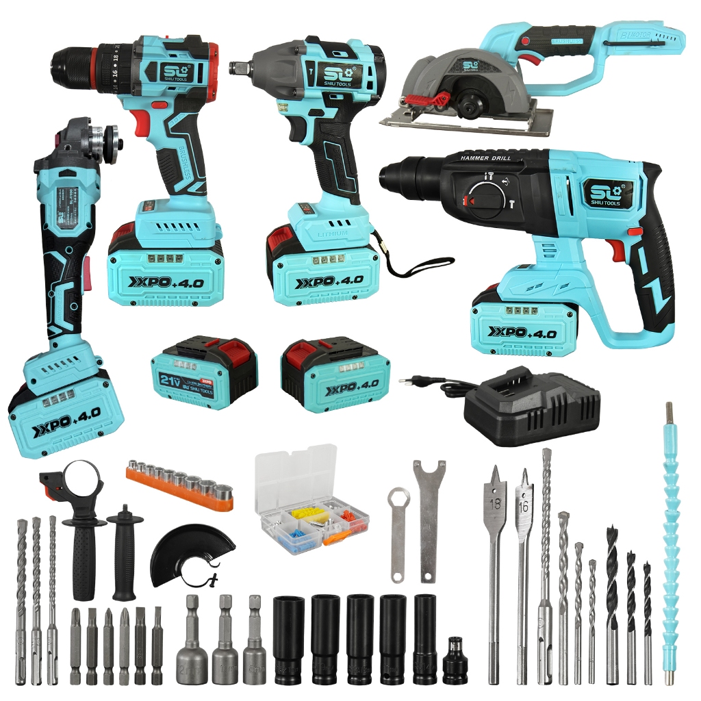 Kit Ferramentas Elétricas 5 em 1 Sem Escova 21V - Furadeira