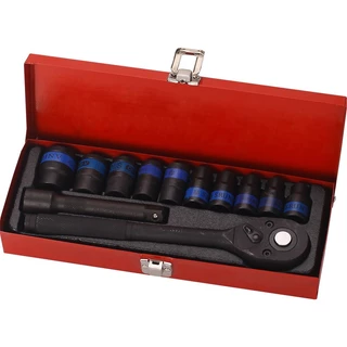 Kit Chave Catraca SOCKET SET 1/2" 12 Peças fosfatização Resistente a Corrosão Alto Torque para Reparo Automotivo
