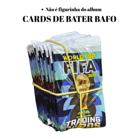 Kit 200 Cards Copa do Mundo Fifa 2026 50 Pacotinhos Fechados Para Bater Bafo Trocar Cartas Futebol — foto 1 — Achou Levou Brasil