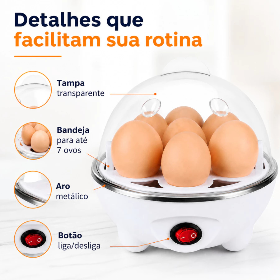 Cozedor de Ovos Elétrico para até 7 Ovos Prático e Rápido - foto 9