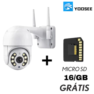 Câmera De Segurança Wifi Externa 360 yoosee Bivolt + Cartão Memória 16GB