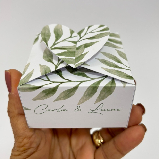 Caixa para Bem-casado - Bombom Brownie Sonho de Valsa 7x7x4 