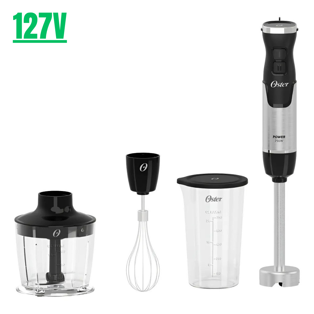 Mixer Oster OMIX570 750W 127V Inox Velocidades Ajustáveis + Função Turbo + Copo 750ml
