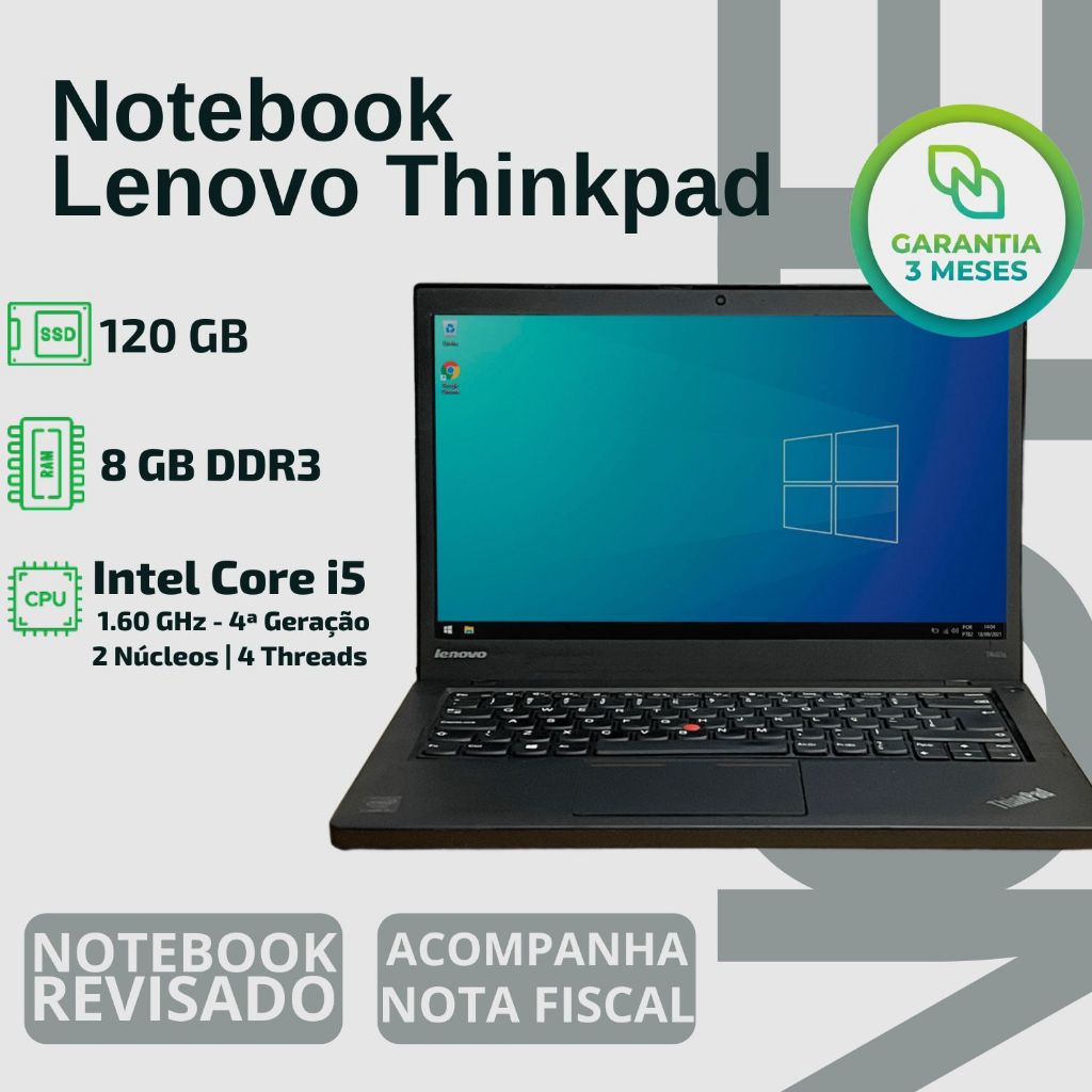 Notebook Lenovo Thinkpad | Core I5 | 8gb Ram | Ssd 120gb