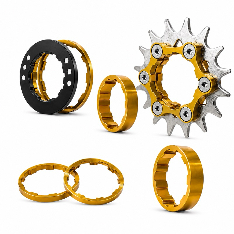 7” NICHOLAS BICICLETTA 808 Doves Kit Single 16 Dentes Cubo K7 Conversão Freeride Cassete DH Grau