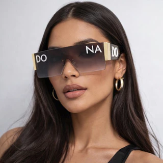 Óculos De Sol Unissex Letreiro Alto Relevo Quadrado Moda Blogueira Envio Imediato