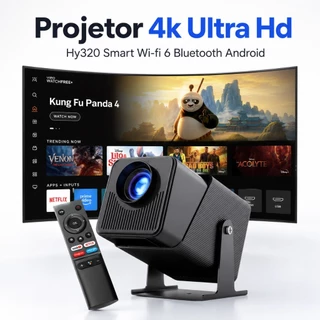 Projetor HY320 4K Android 11 WiFi 6 Bluetooth 5.0 Smart Portátil Full HD Cinema 200