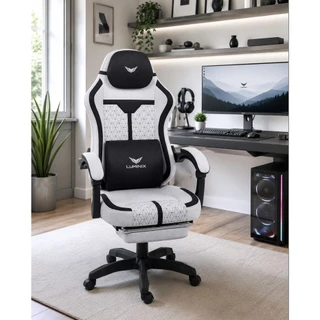 Cadeira Gamer Luminix Premium Reclinável Com Apoio Para Pés E Lombar - Preta ou Cinza