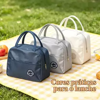 Bolsa Térmica para Marmita Design Elegante, Resistente à Água e Manchas, Revestimento de Alumínio Reforçado,Sacola Térmi