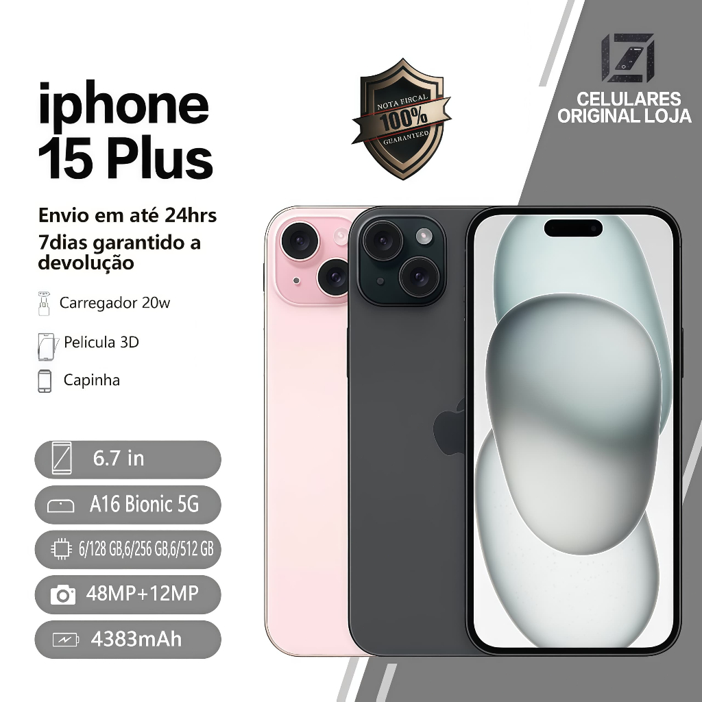 iPhone 15 Plus 128GB Original Apple Seminovo Garantia Nota Fiscal