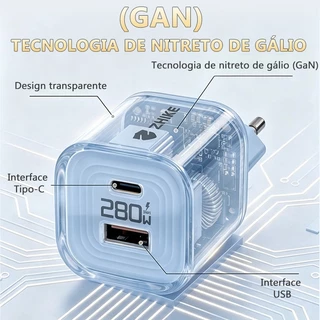 Kit Cabo Carregador Carregamento Rápido ZHIKE Adaptador GaN 4 em 1 Tipo C iP 2.0M Silicone Dados