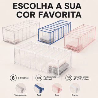 Kit Organizador Gaveta 8 Divisórias Colmeia Roupa Íntima Cueca Sutiã Closet Armário Caixa