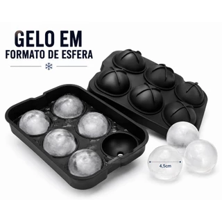 Forma de Gelo Silicone 6 Esferas Bola Grande Redonda Flexível Bar Whisky Drinks Negroni