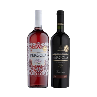 Kit 2 Vinhos Pergola Tinto Suave 750ml e Rose Suave 1 Litro