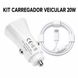 Carregador Veicular de iPhone Turbo 20w Original Apple -Carregador de carro PD Tipo C Turbo X Lightning para iPhones