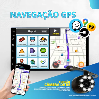 KNUP KP-RA915 Central de Multimídia MP5 Player 1 Din Tela Ajustável 7 Polegadas Bluetooth Compátivel com Android iOS GPS