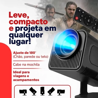 Projetor HY320 Mini com Correção Automática de Keystone e Wi-Fi 6 bluetoth espelhamento de tela e android 110/220