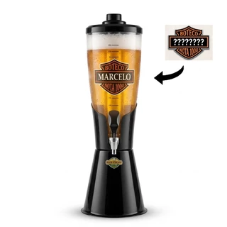 Torre De Chopp Chopeira 3,5 L Plus Copo Acrílico 2 Bastão Congelante Personalizada