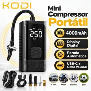 Compressor de Ar Portátil M6 Inflador Digital para Pneus Carro Moto Bike Compacto e Prático