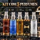 Kit 5 Bodysplash Masculinos Famosos Perfumes Arabes Spray 60ml