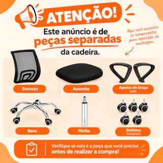 Peças Faltante Cadeira Escritório Giratória