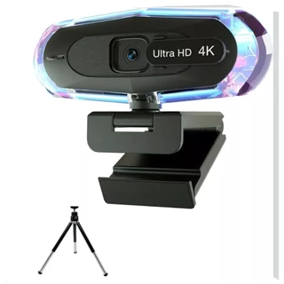 Webcam 4K Com Luz RGB Integrada Foco Automático E Um Tripé Incluso Delta-W880A